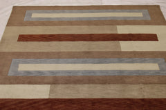 Indo Nepal Rug, Multicolored, Hand Knotted Rug, How Big Is 8x10 