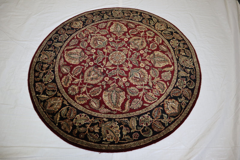 Jaipur Rug, Round Rug, Traditional Rug, Hand Knotted Indian Rugs