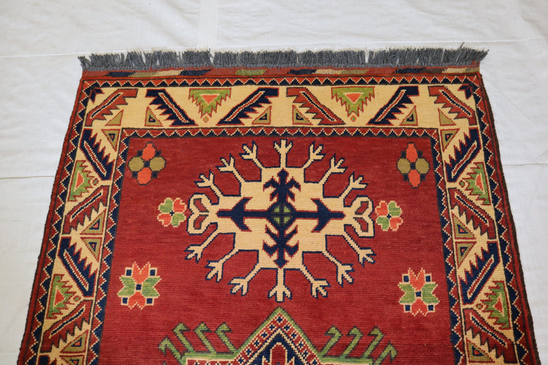 Afghan Kargahi Rug, Turkmen Rug, Hand Knotted Wool Rug