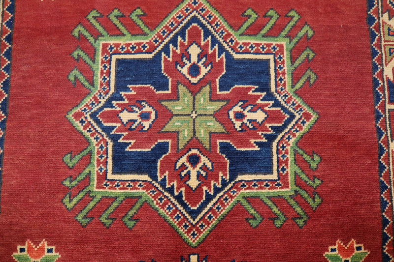 Afghan Kargahi Rug, Turkmen Rug, Hand Knotted Wool Rug