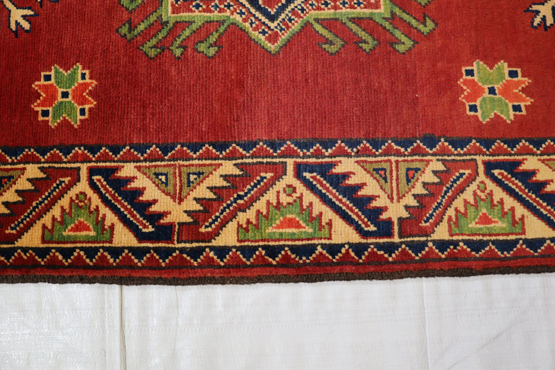 Afghan Kargahi Rug, Turkmen Rug, Hand Knotted Wool Rug