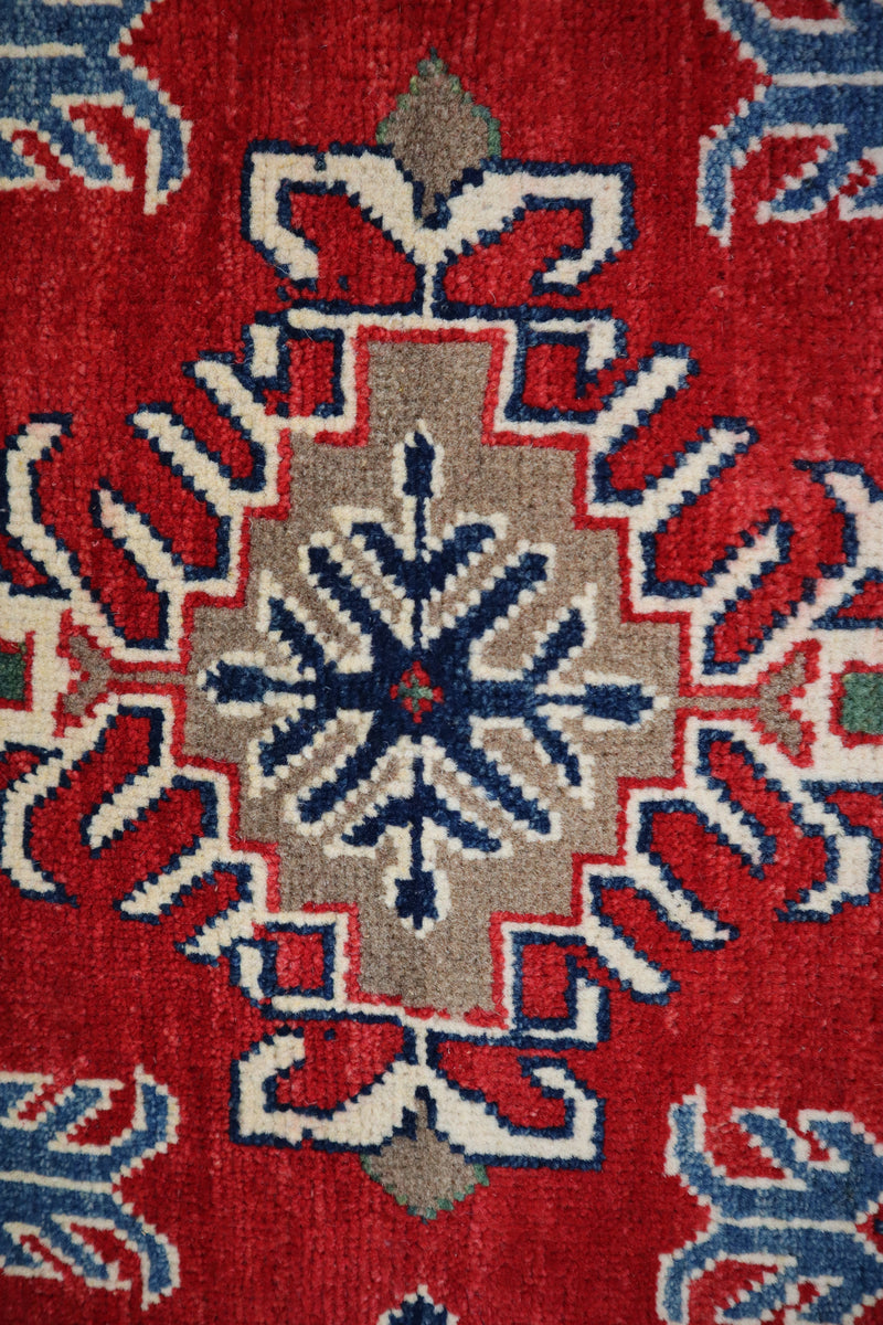 Kazak Rug, Tribal Rug, Round Rug, Colorful Rug, Afghan Rug