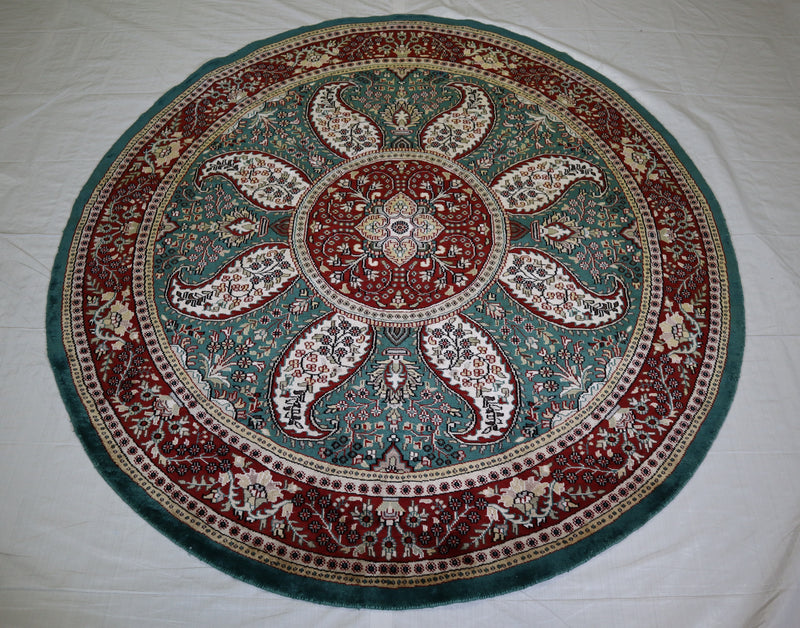 Jammu Kashmir Rug, Round Rug, Colorful Rug, Authentic Rug