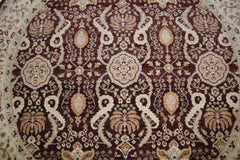 Hand Knotted Round Rug, Wool Oriental Rug, Oushak Rug, Bedroom Rug