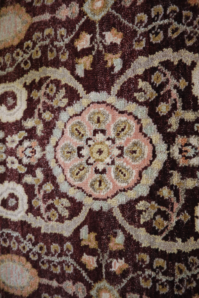 Hand Knotted Round Rug, Wool Oriental Rug, Oushak Rug, Bedroom Rug