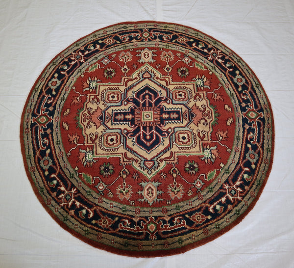 Serapi Rug, Persian Round Rug, Hand Knotted Wool Rug