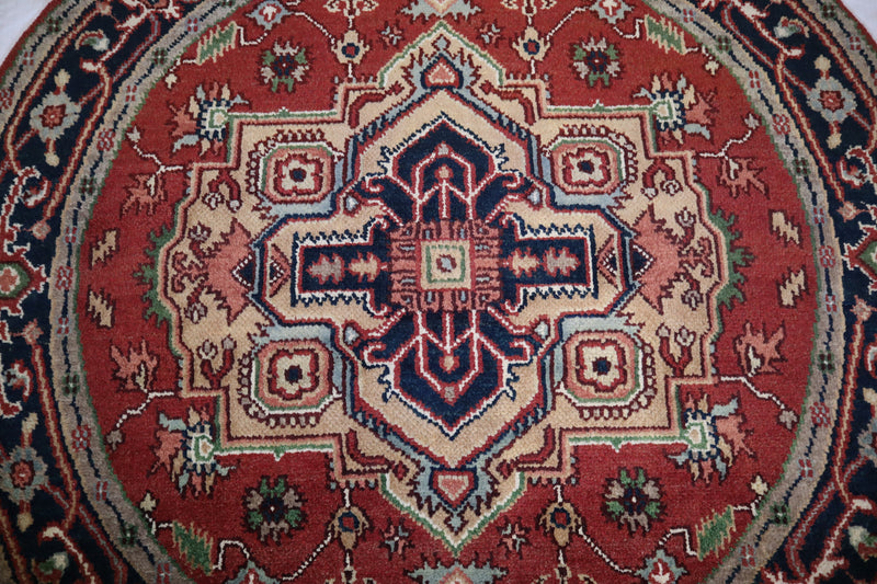 Serapi Rug, Persian Round Rug, Hand Knotted Wool Rug