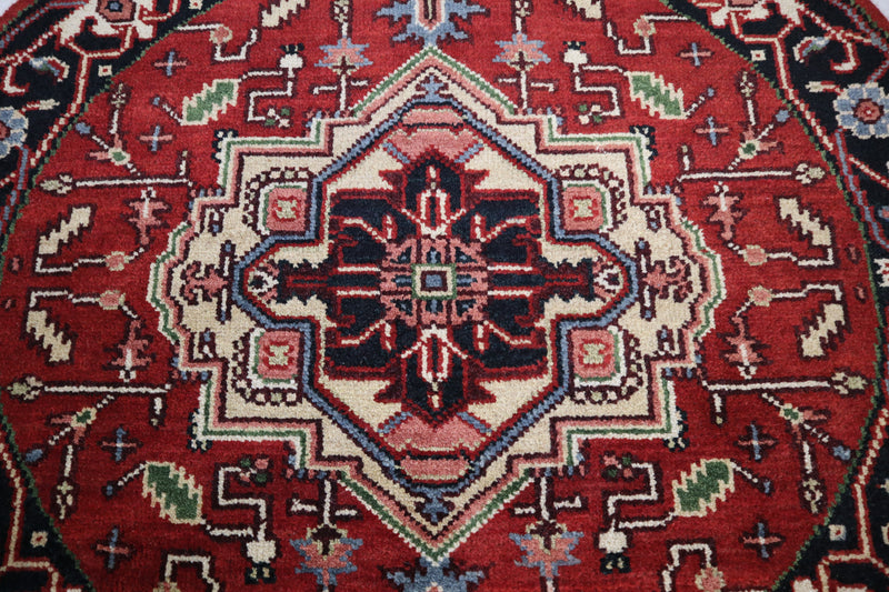 Serapi Rug, Indian Round Rug, Hand Knotted Oriental Rug