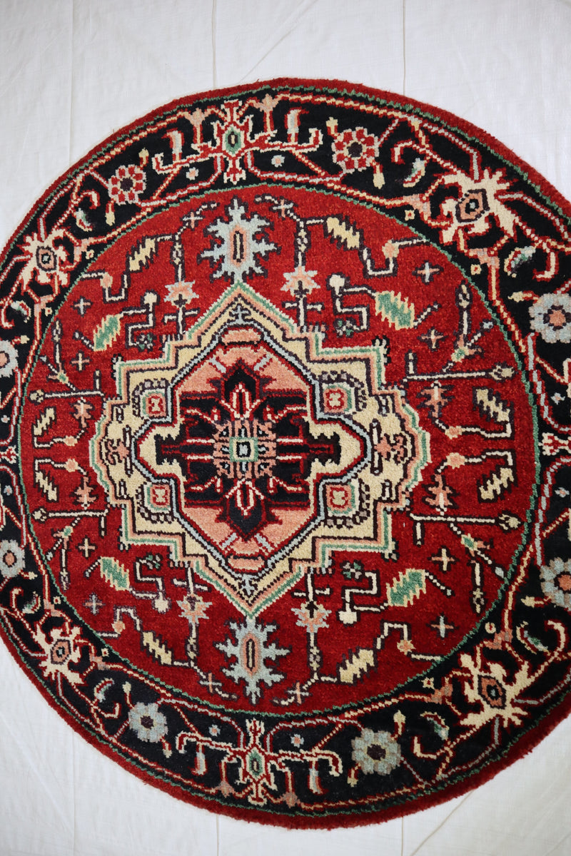 Serapi Rug, Authentic Rug, Oriental Round Rug, Kitchen Rug