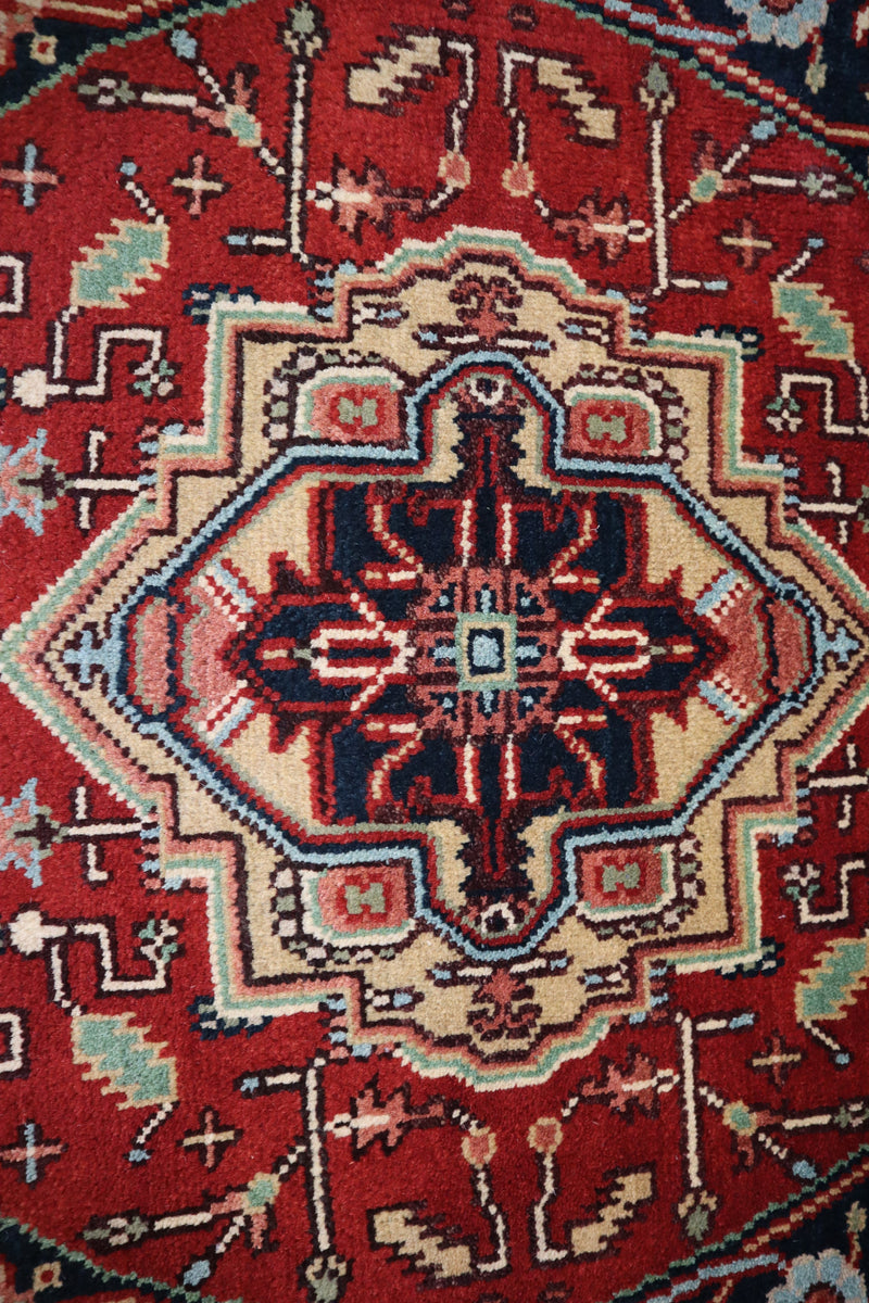 Round Rug, Hand Knotted Rug, Serapi Rug, Oriental Style Rug