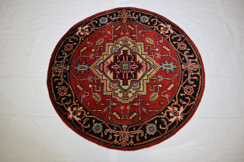 Persian Design Rug, Round Rug, Serapi Rug, Kitchen Round Rug