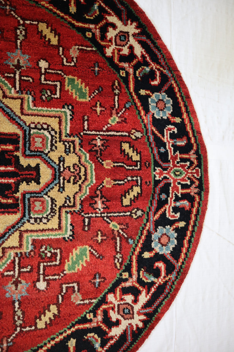 Persian Design Rug, Round Rug, Serapi Rug, Kitchen Round Rug