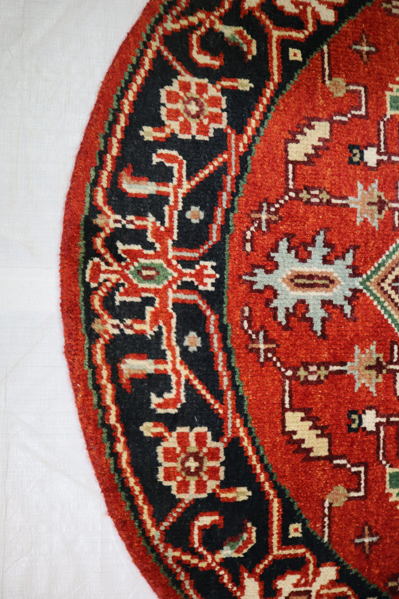 Serapi Rug, Persian Design Rug, Round Rug, Hand Knotted Indian Rugs