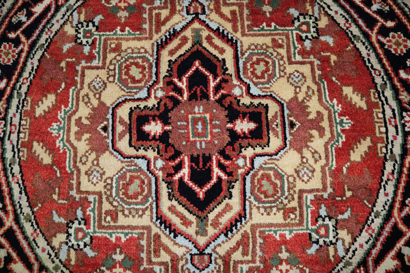 Serapi Rug, Persian Rug, Hand Knotted Round Rug, Wool Rug