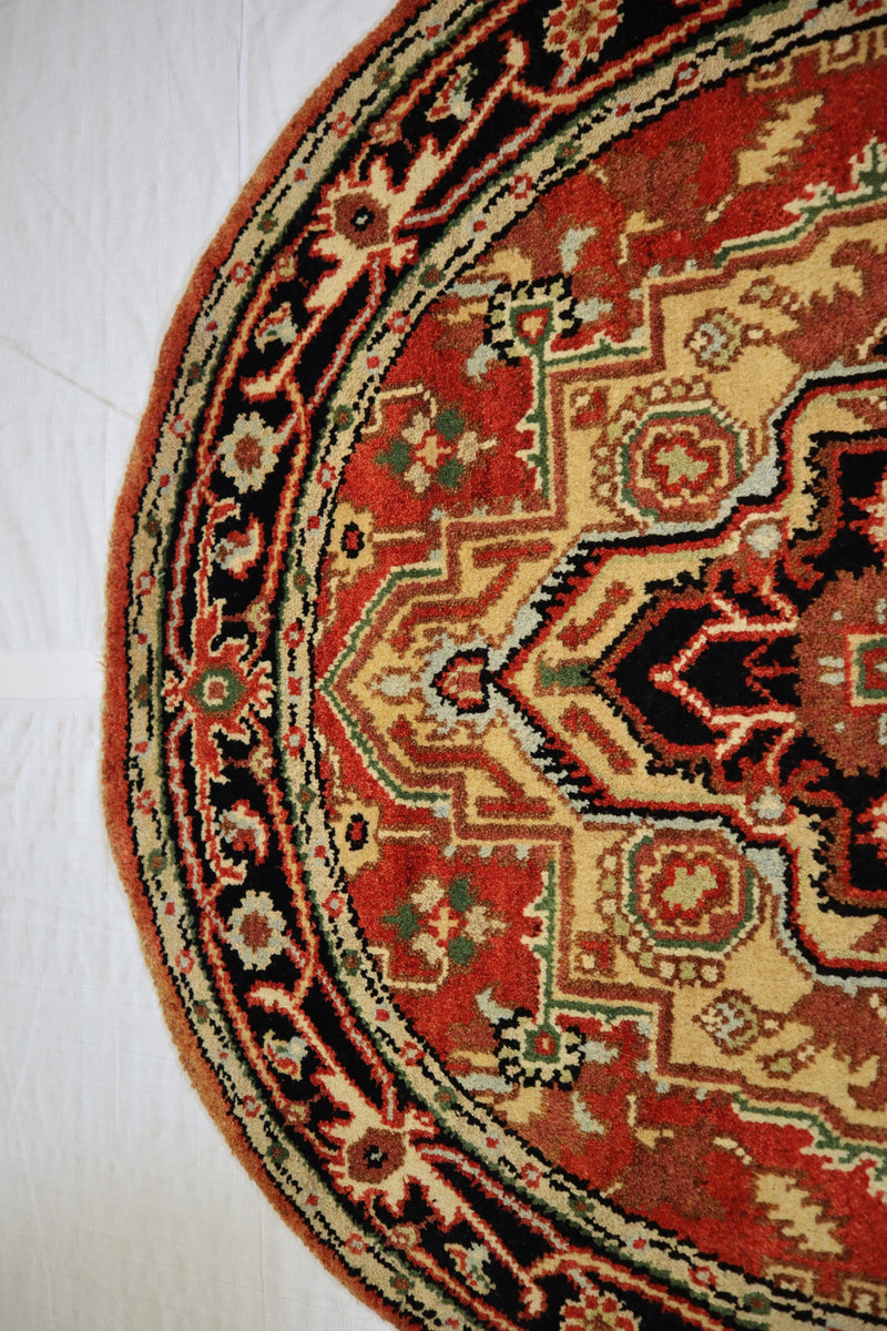 Serapi Rug, Persian Rug, Hand Knotted Round Rug, Wool Rug