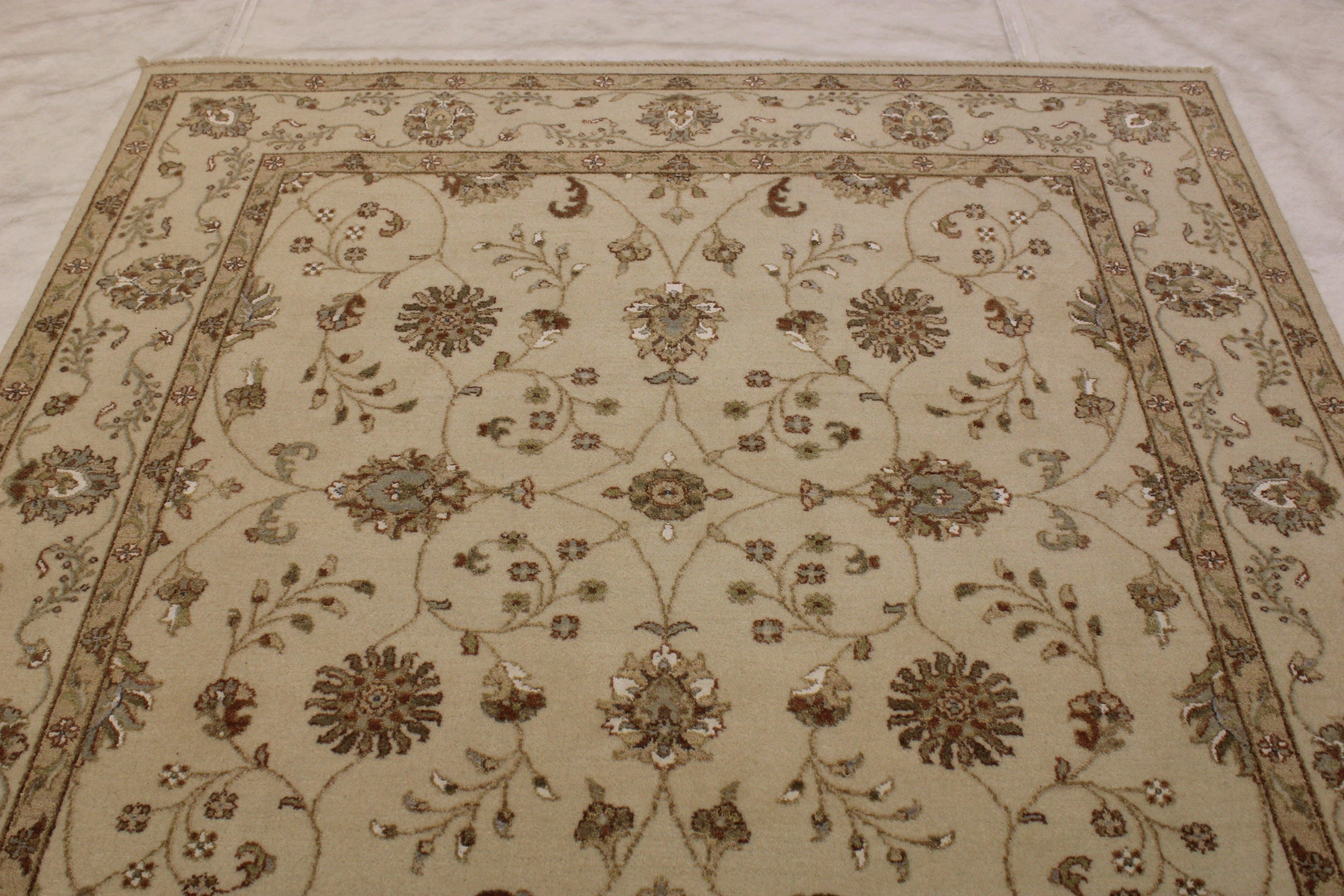 Oushak Rugs, Colorful Area Rugs, Knotted Rugs, India Rugs, 6x6 Rug  