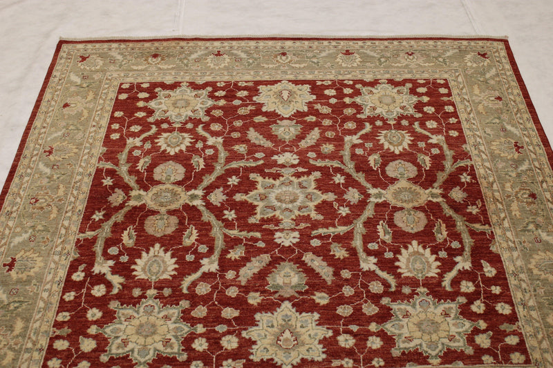 6'8" x 6'6" ft. Oushak Hand Knotted Wool Rug