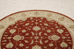 Red Oriental Rugs, Round Rug, Hand Knotted Wool Rug, Standard Rug Sizes 