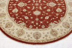 Red Oriental Rugs, Round Rug, Hand Knotted Wool Rug, Standard Rug Sizes 