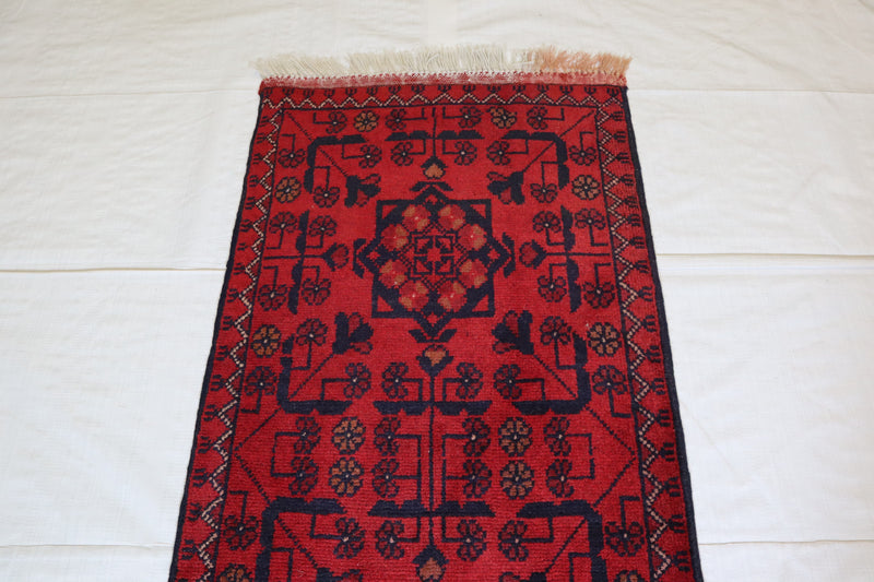 Red Tribal Rug, Afghan Turkman Rug, Khal Mohammadi Rug