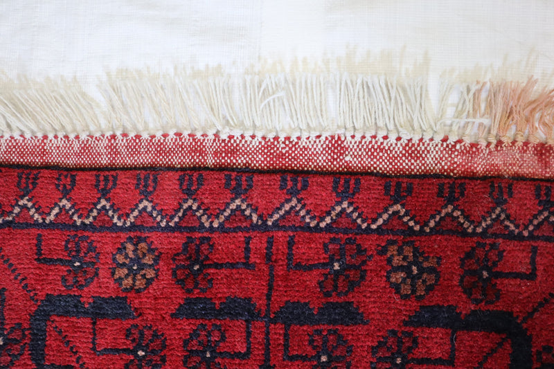 Red Tribal Rug, Afghan Turkman Rug, Khal Mohammadi Rug