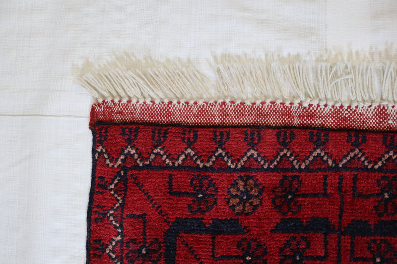 Red Tribal Rug, Afghan Turkman Rug, Khal Mohammadi Rug