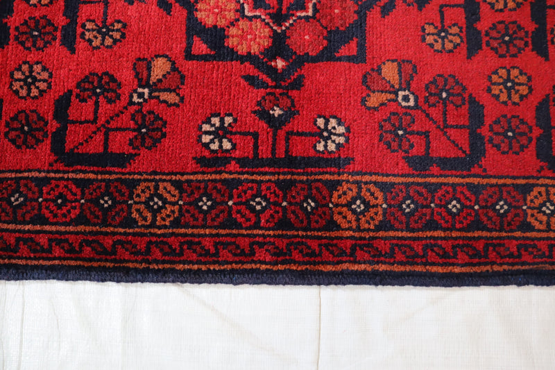 Khal Mohammadi Rug, Red Hand Knotted Rug, Mashadi Rug