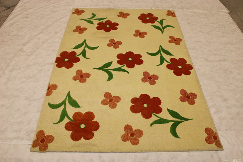 Flowers Rug, Handmade Rug, Colorful Rugs, 7x10 Rugs, Discounted Rug 