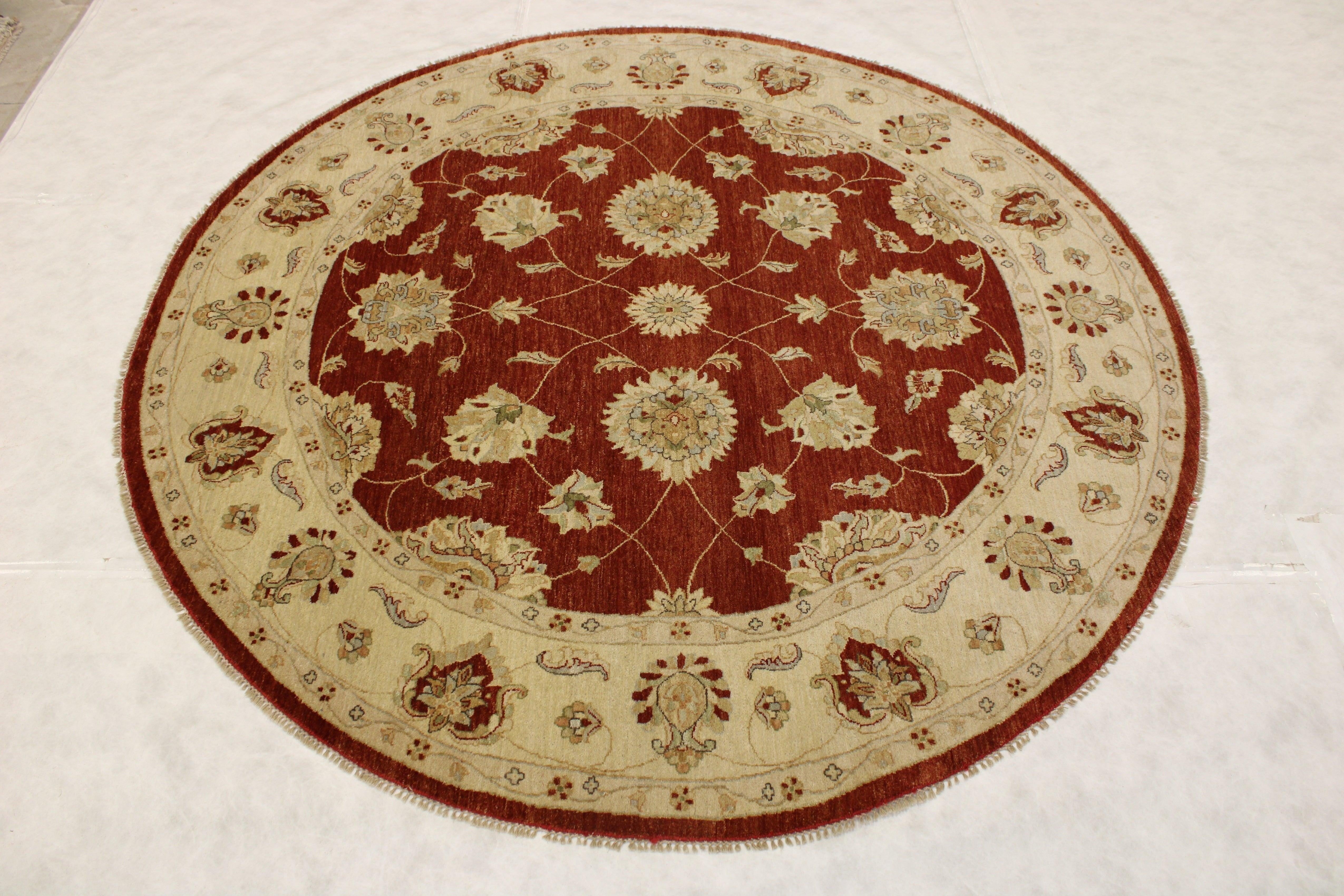 Round Rug, Traditional Rugs, Hand Knotted Rug, Indian Rugs, Rug On Carpet 