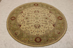 Ivory Rug, Round Rug, Oushak Rug, Afghan Rugs, Dining Table Rug 