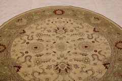Ivory Rug, Round Rug, Oushak Rug, Afghan Rugs, Dining Table Rug 