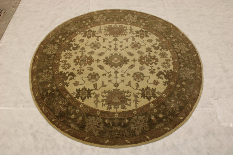 Oushak Rug, Round Rug, Vegetable Dyes Rug, Rug On Carpet, Kitchen Round Rug 