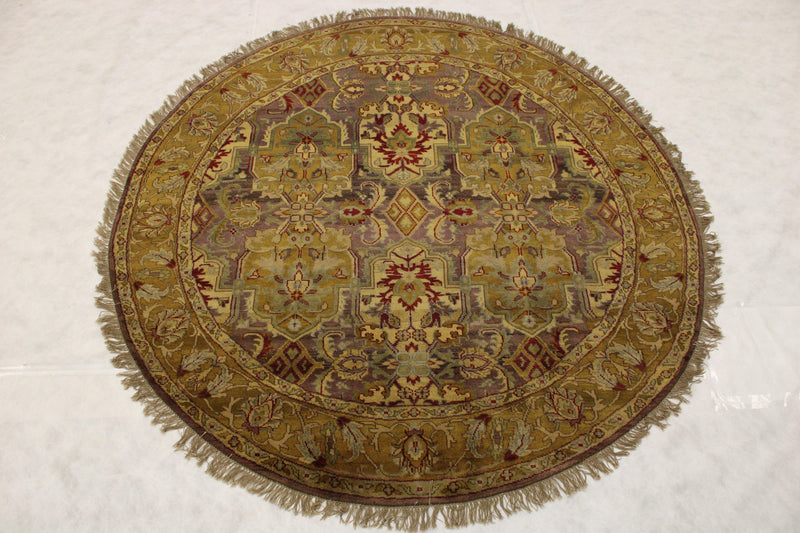 Multicolored Rugs, Hand Knotted Rug, Round Rug, Indian Rugs, Kitchen Rug 