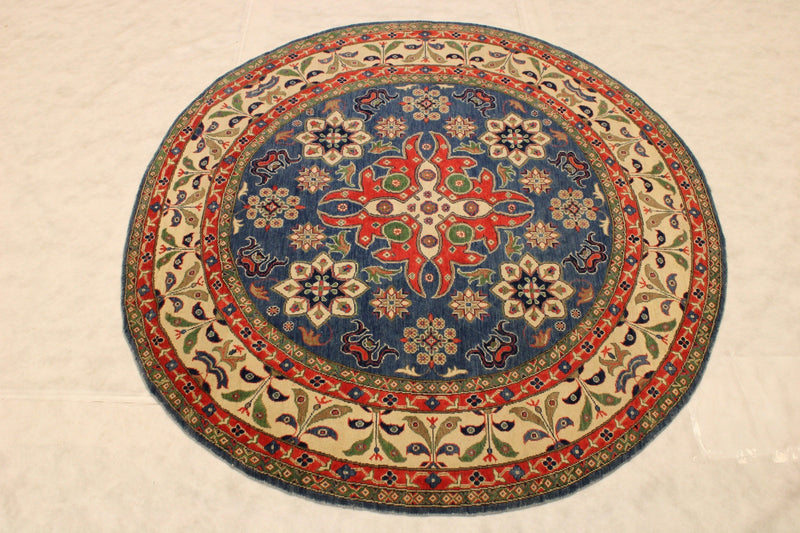 Kazak Rug, Round Rug, Afghan Rug, Round Carpet, Area Rug Sizes