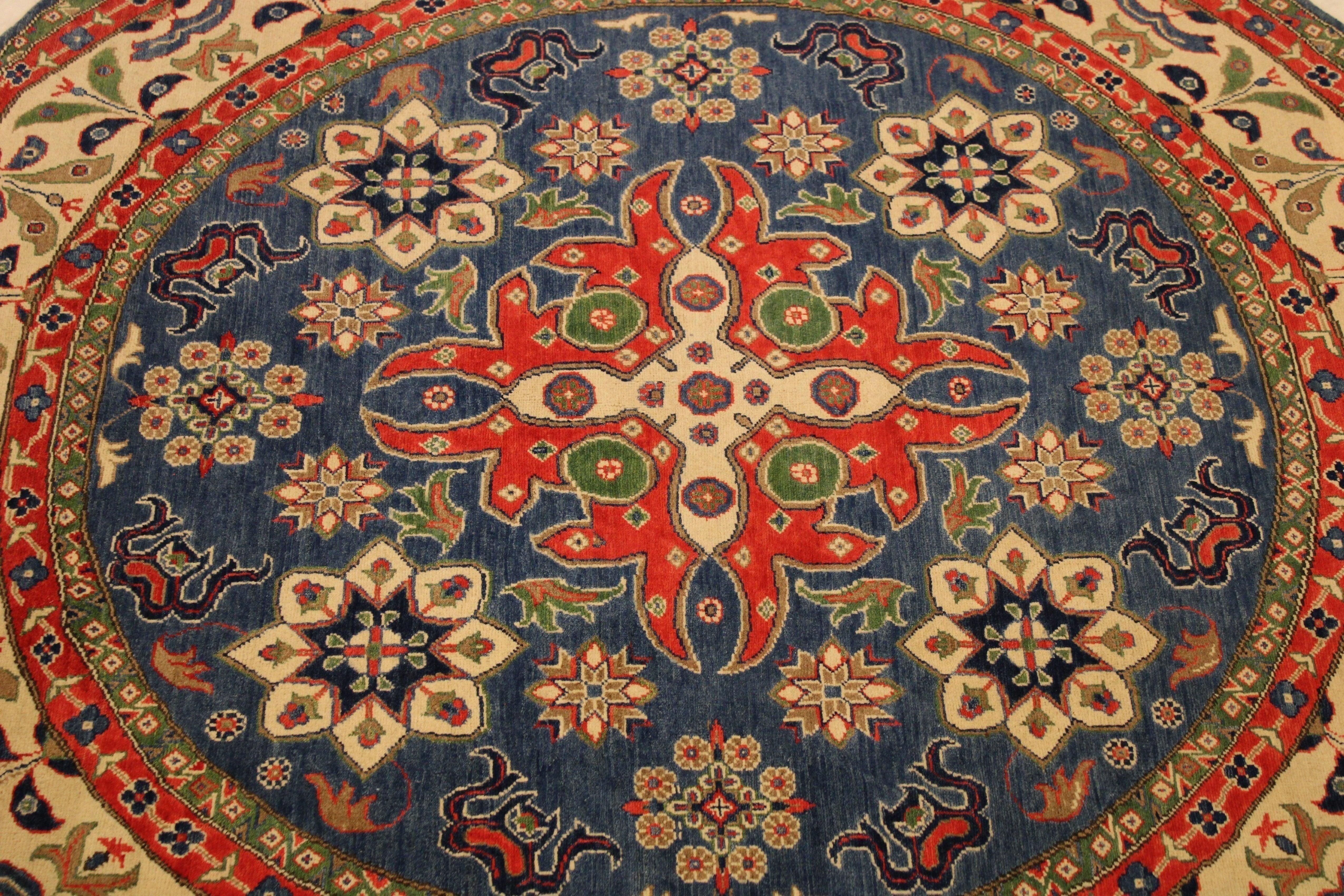 Kazak Rug, Round Rug, Afghan Rug, Round Carpet, Area Rug Sizes