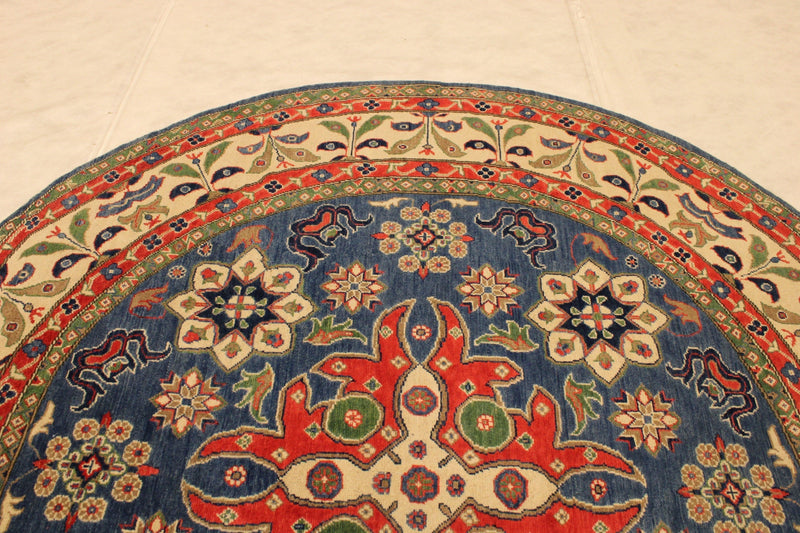 Kazak Rug, Round Rug, Afghan Rug, Round Carpet, Area Rug Sizes