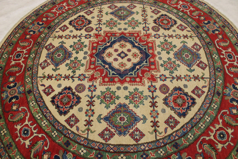 Kazak Rugs, Round Rug, Multicolored Area Rugs, Afghanistan Rugs For Sale