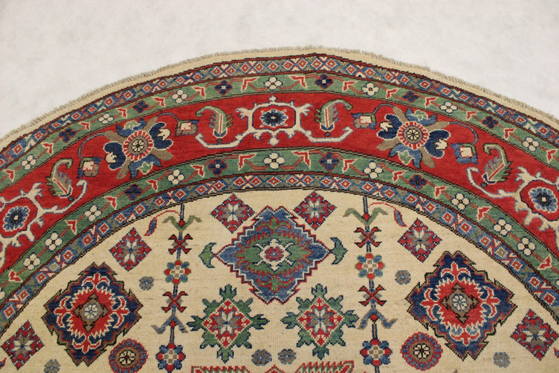 Kazak Rugs, Round Rug, Multicolored Area Rugs, Afghanistan Rugs For Sale