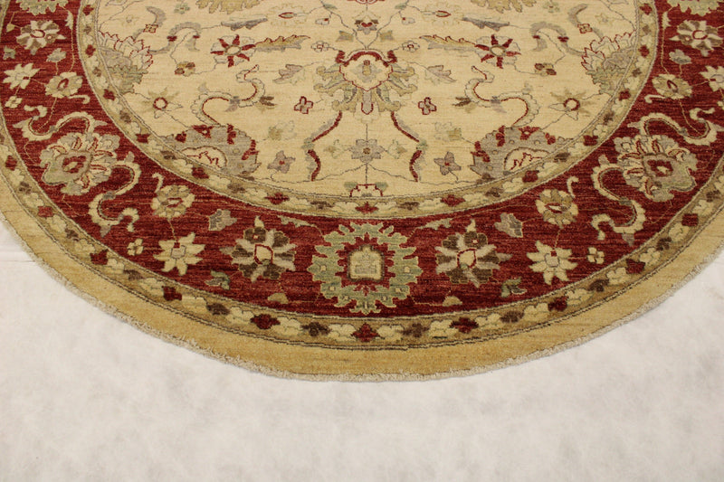 8'0" x 8'1" ft. Afghani Oushak Round Rug