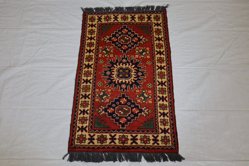 Afghan Kargahi Rug, Oriental Rug, Turkman Rug, 2x3