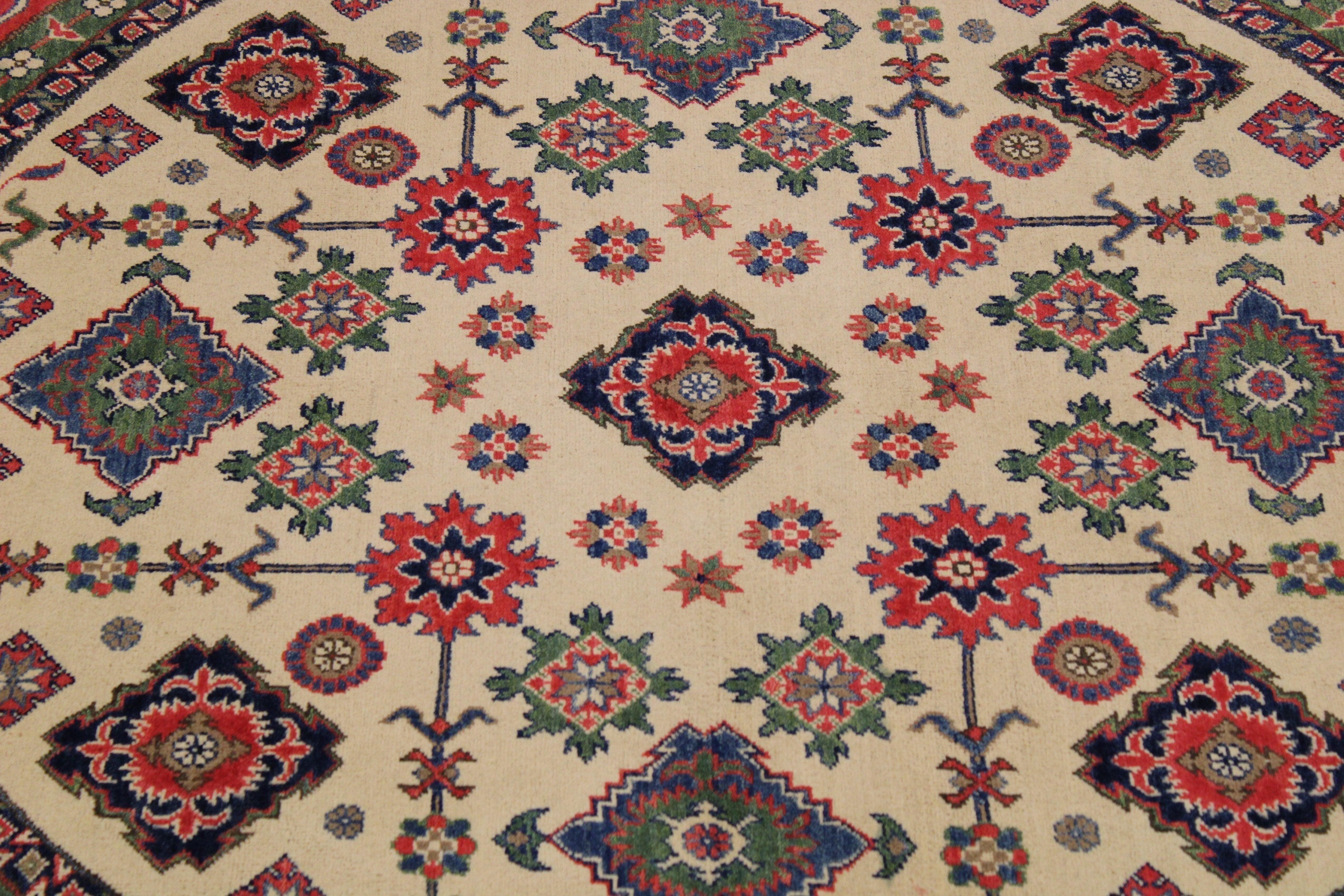 Kazak Rug, Round Rugs, Afghan Rug, Colorful Rugs, Round Carpet 