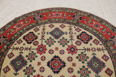7'11" x 7'11" ft. Afghani Kazaak Round Rug