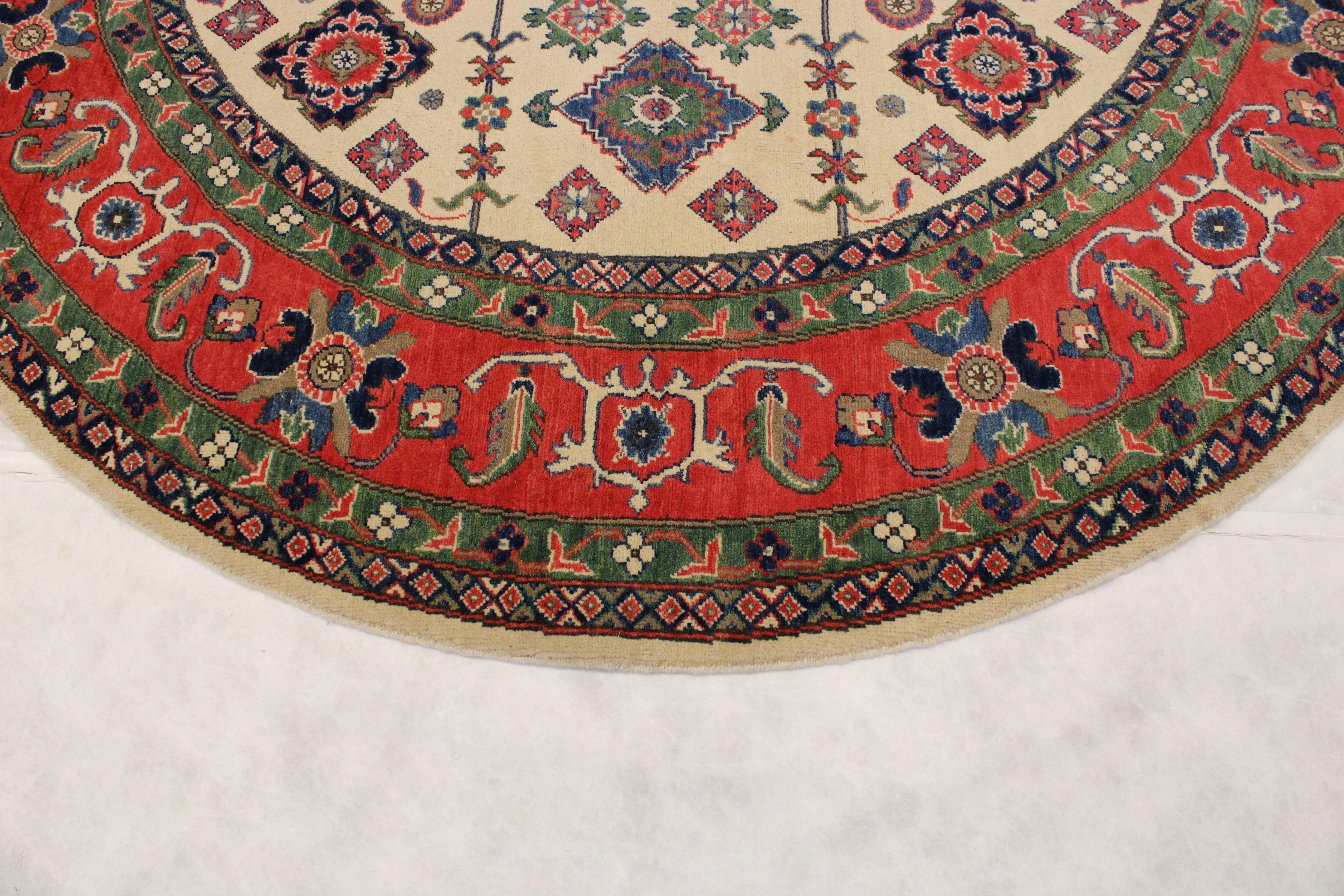 7'11" x 7'11" ft. Afghani Kazaak Round Rug