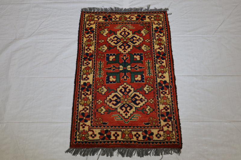 Afghan Area Rug, Hand Knotted Tribal Rug, Afghan Kargahi Rug