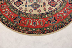 7'11" x 7'11" ft. Afghani Kazaak Round Rug
