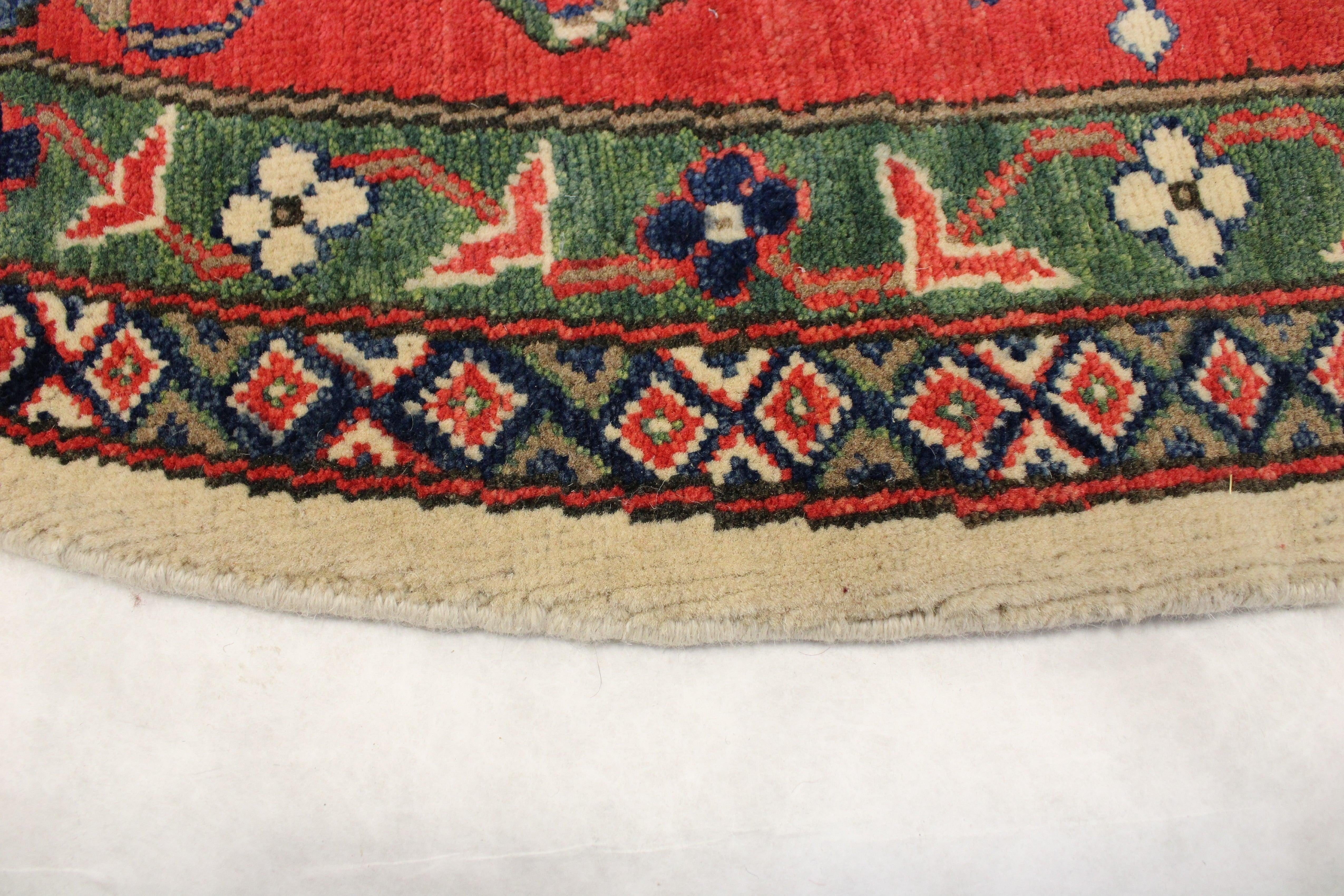 7'11" x 7'11" ft. Afghani Kazaak Round Rug