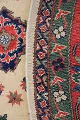Kazak Rug, Round Rugs, Afghan Rug, Colorful Rugs, Round Carpet 