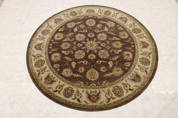    Round Rug, Oriental Rug, Knotted Rug, Indian Rug, Round Carpet 