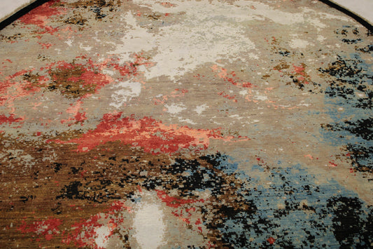 Contemporary Rug, Round Rug, Multicolored, Afghanistan Rugs For Sale 