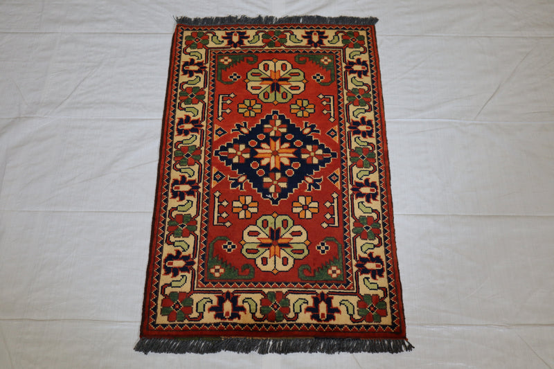 Afghan Kargahi Rug, Area Rug, Turkman Rug, 2x3 Rug